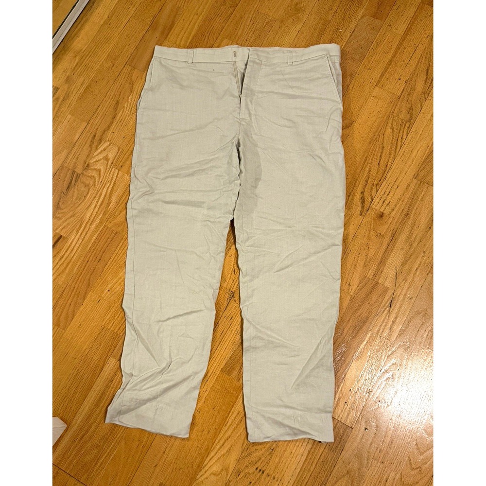 INC International Concepts London Men's Beige Pleated Dress Pants 36 Straight